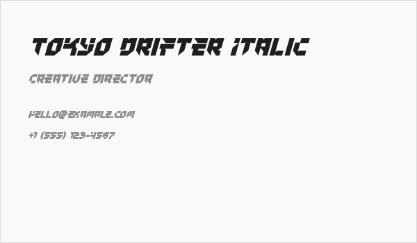 Tokyo Drifter Italic Business Card