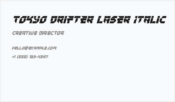 Tokyo Drifter Laser Italic Business Card