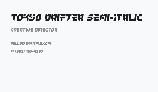 Tokyo Drifter Semi-Italic Business Card