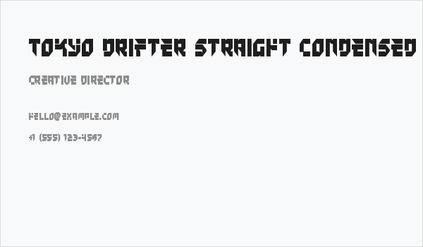 Tokyo Drifter Straight Condensed Business Card