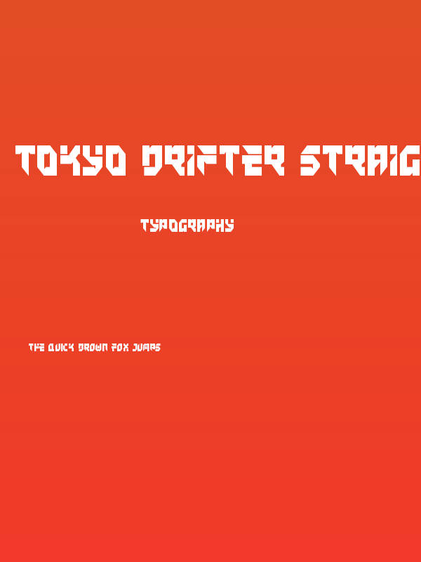 Tokyo Drifter Straight Condensed Poster