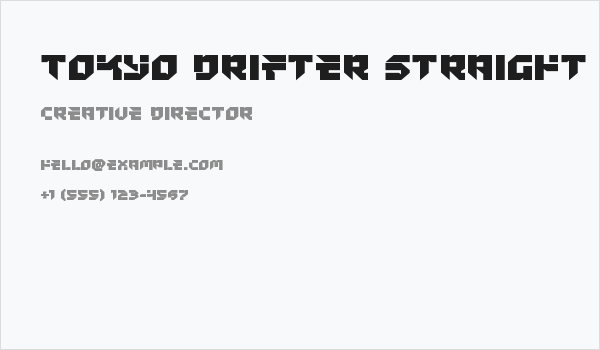 Tokyo Drifter Straight Expanded Business Card