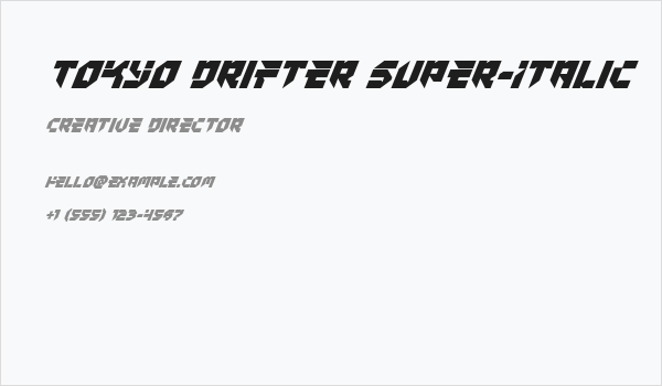 Tokyo Drifter Super-Italic Business Card