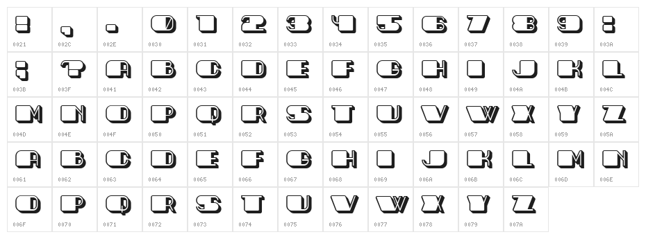 Toledo Hollow Regular Character Map