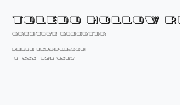 Toledo Hollow Regular Business Card