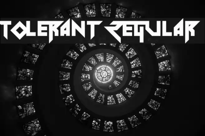 Tolerant Regular Font examples