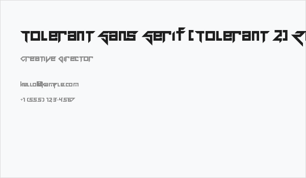 Tolerant Sans Serif [Tolerant 2] Regular Business Card
