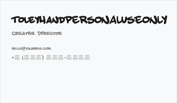 ToleyHandPERSONALUSEONLY Business Card