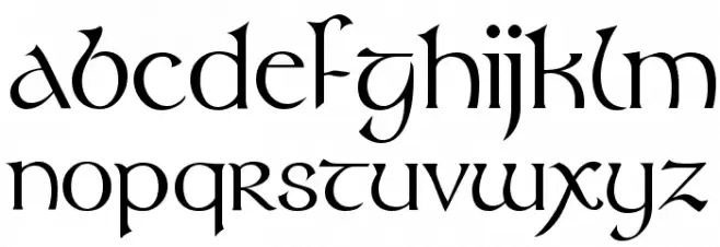 Tolkien Regular Font LOWERCASE