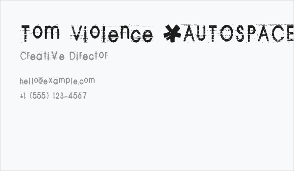 Tom Violence [AUTOSPACED] Business Card