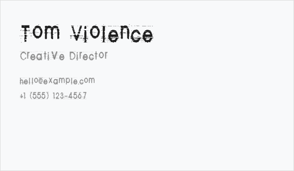 Tom Violence Business Card