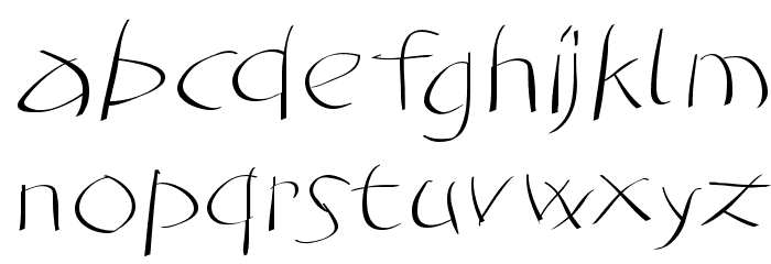 Tomahawked-Regular Font LOWERCASE