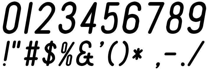 Tomato Round Condensed Oblique Font OTHER CHARS
