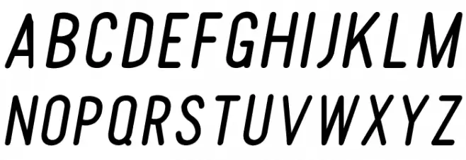 Tomato Round Condensed Oblique Schriftart Groß