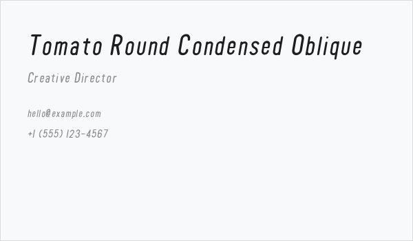 Tomato Round Condensed Oblique Business Card