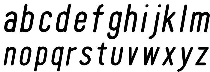 Tomato Round Condensed Oblique Font LOWERCASE