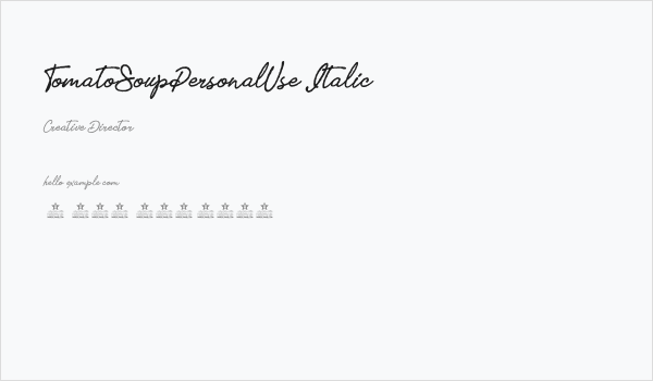 TomatoSoupPersonalUse-Italic Business Card
