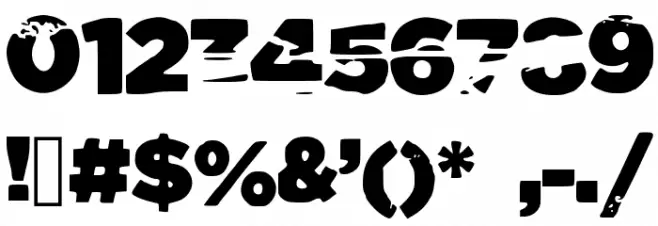 Tomb_Raider Font OTHER CHARS