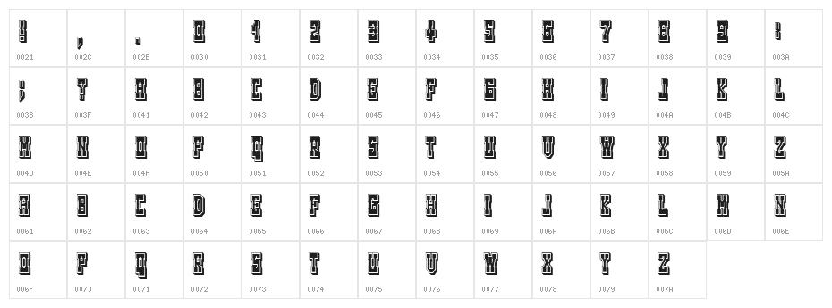 Tombola Regular Character Map