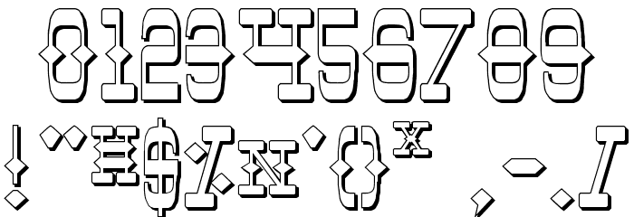 Tombstone Shadow Font OTHER CHARS