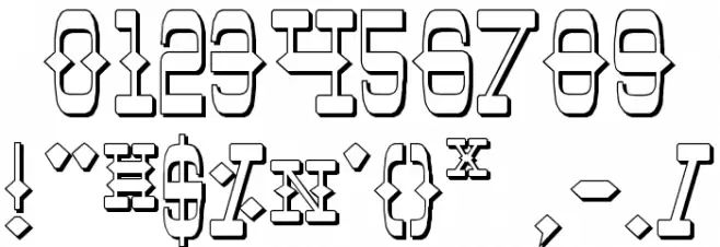 Tombstone Shadow Font OTHER CHARS