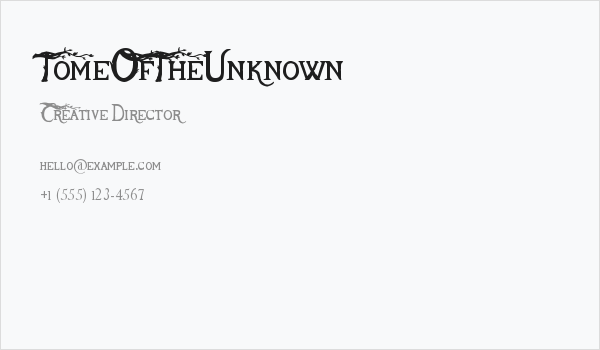 TomeOfTheUnknown Business Card