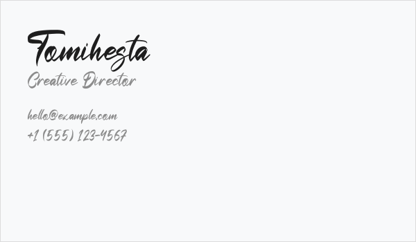 Tomihesta Business Card