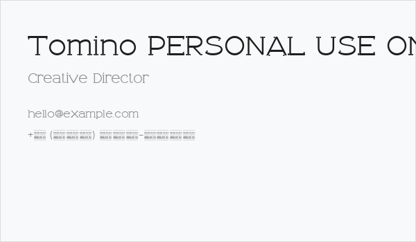 Tomino PERSONAL USE ONLY Business Card