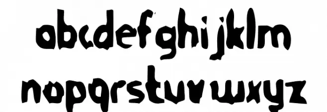 TommyGun-Regular Schriftart Kleinbuchstaben