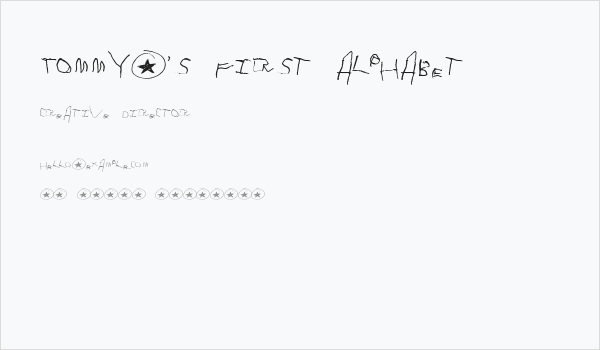 Tommy's First Alphabet Business Card