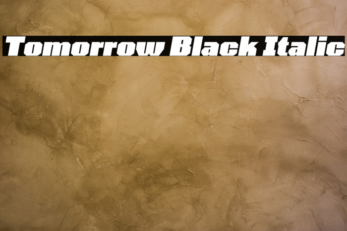 Tomorrow Black Italic Font examples