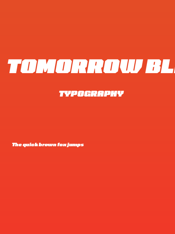 Tomorrow Black Italic Poster