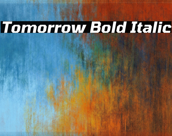 Tomorrow Bold Italic Example 1