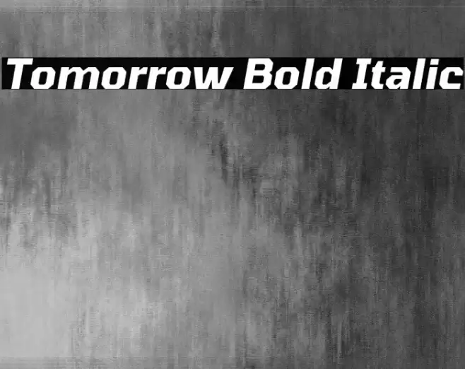 Tomorrow Bold Italic Font examples