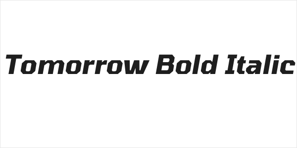 Tomorrow Bold Italic Logo
