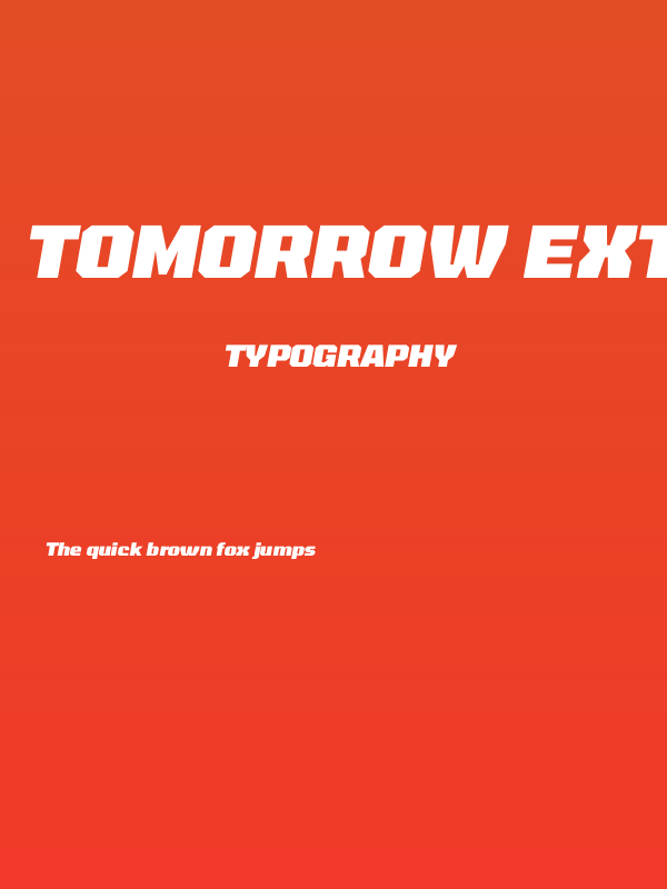 Tomorrow ExtraBold Italic Poster