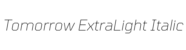 Tomorrow ExtraLight Italic  免费字体下载