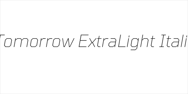 Tomorrow ExtraLight Italic Logo