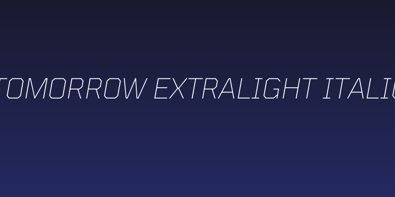 Tomorrow ExtraLight Italic Social Header