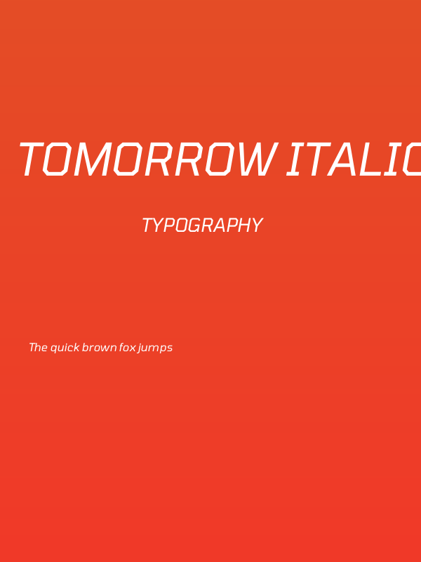 Tomorrow Italic Poster