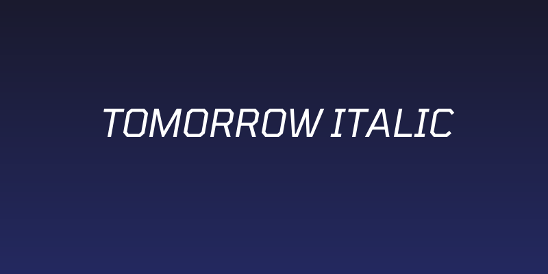 Tomorrow Italic Social Header