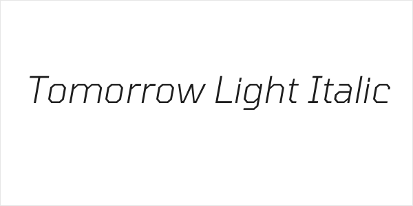 Tomorrow Light Italic Logo