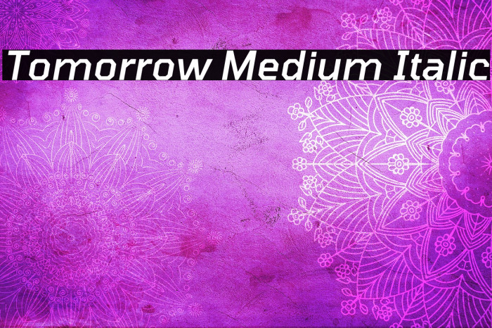 Tomorrow Medium Italic Example 1