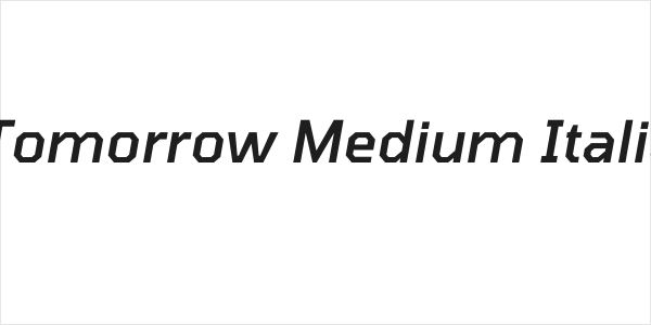 Tomorrow Medium Italic Logo