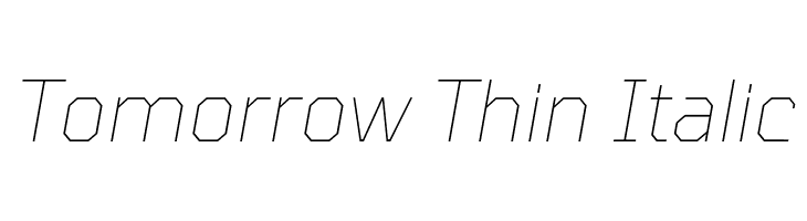 Tomorrow Thin Italic  免费字体下载