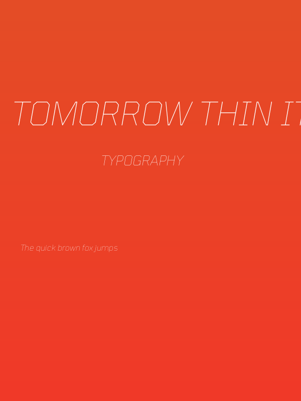 Tomorrow Thin Italic Poster