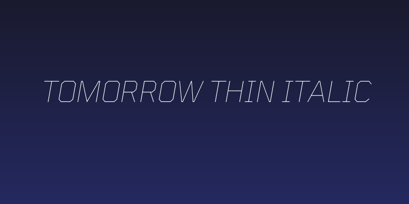 Tomorrow Thin Italic Social Header