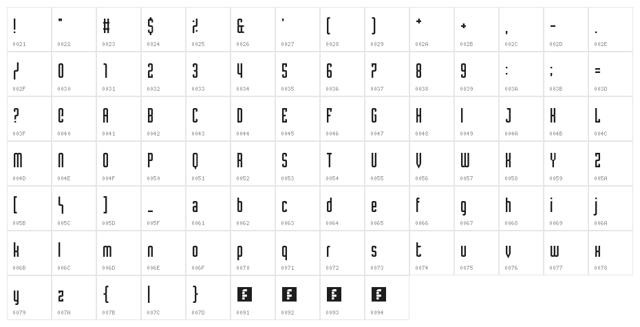 Tomorrow Wind Regular Character Map