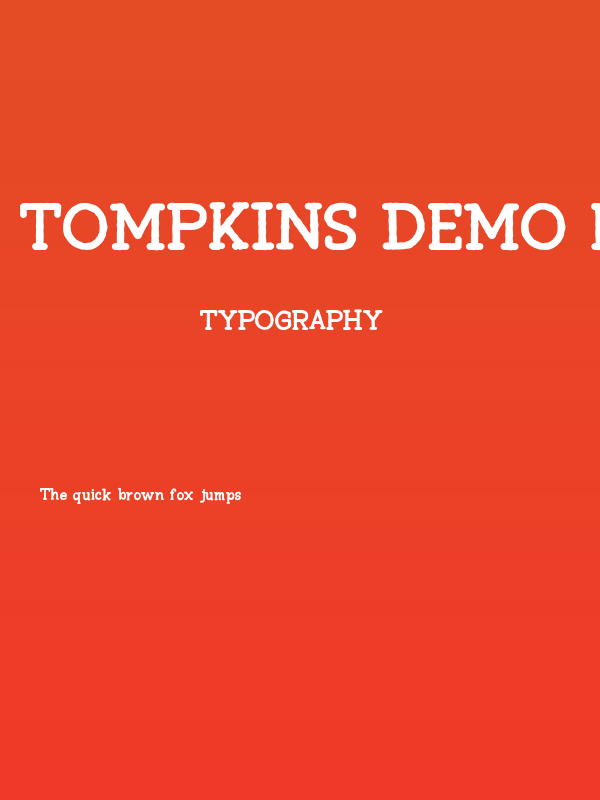 Tompkins DEMO Bold Poster