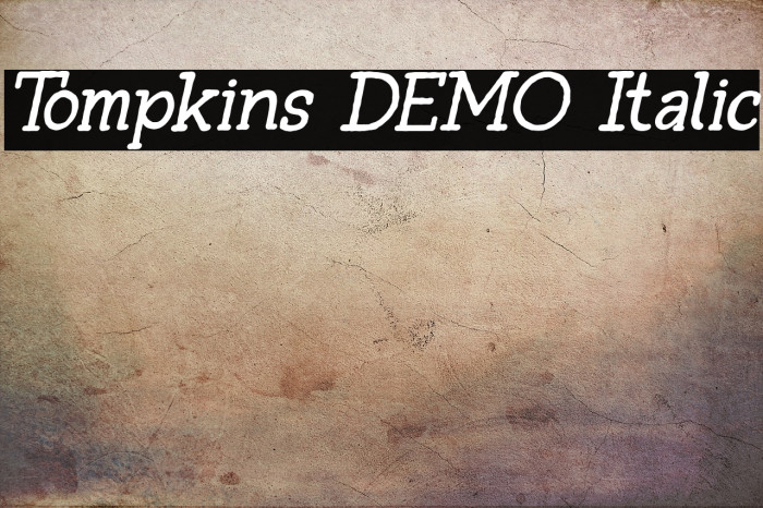 Tompkins DEMO Italic Example 1